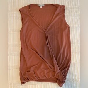 Sleeveless Draped Top in Rust Color